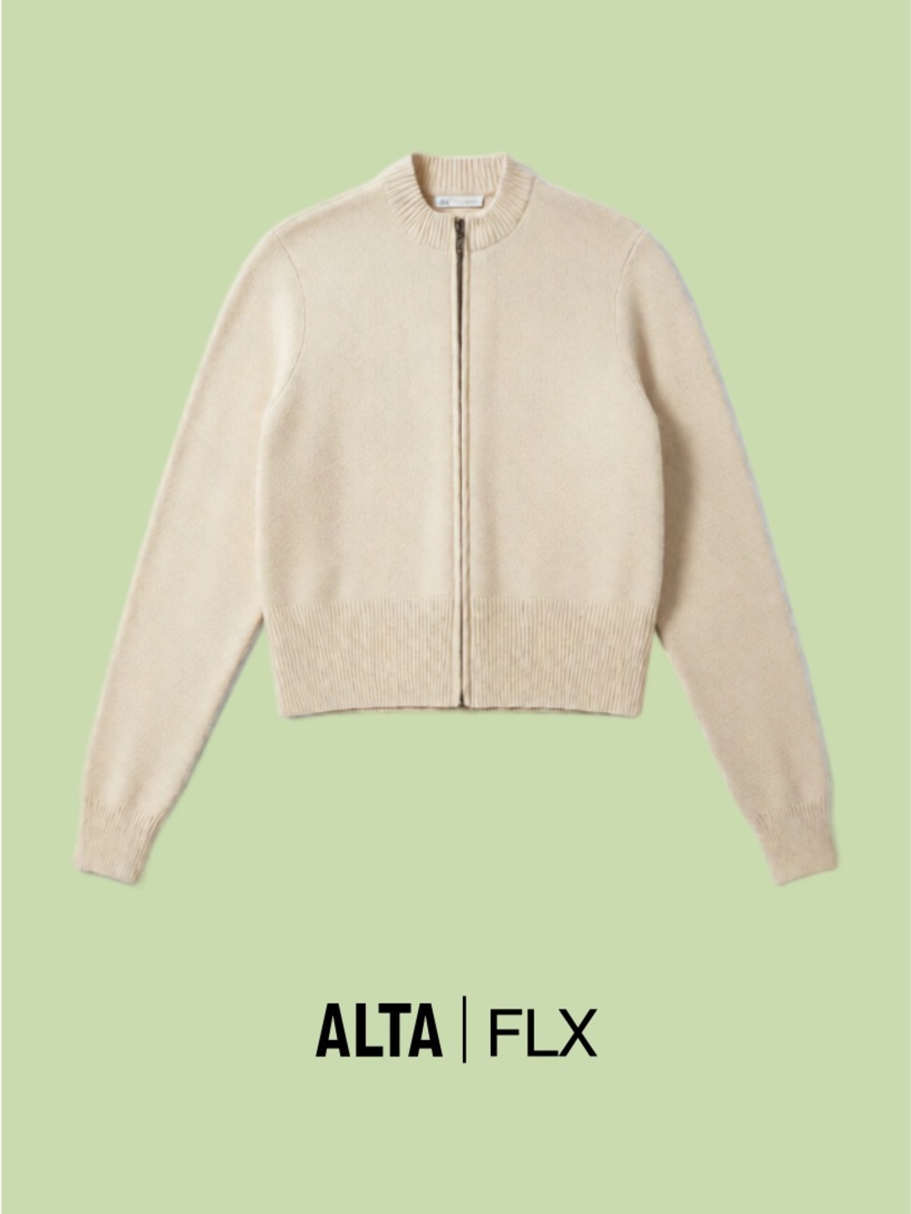 ALTA FLX Women's Cream Zip Bomber Sweater